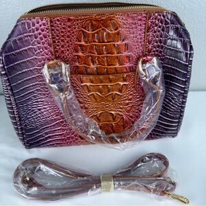 NWOT Chic Multicolor Crocodile Pattern Satchel Vegan Leather Purse